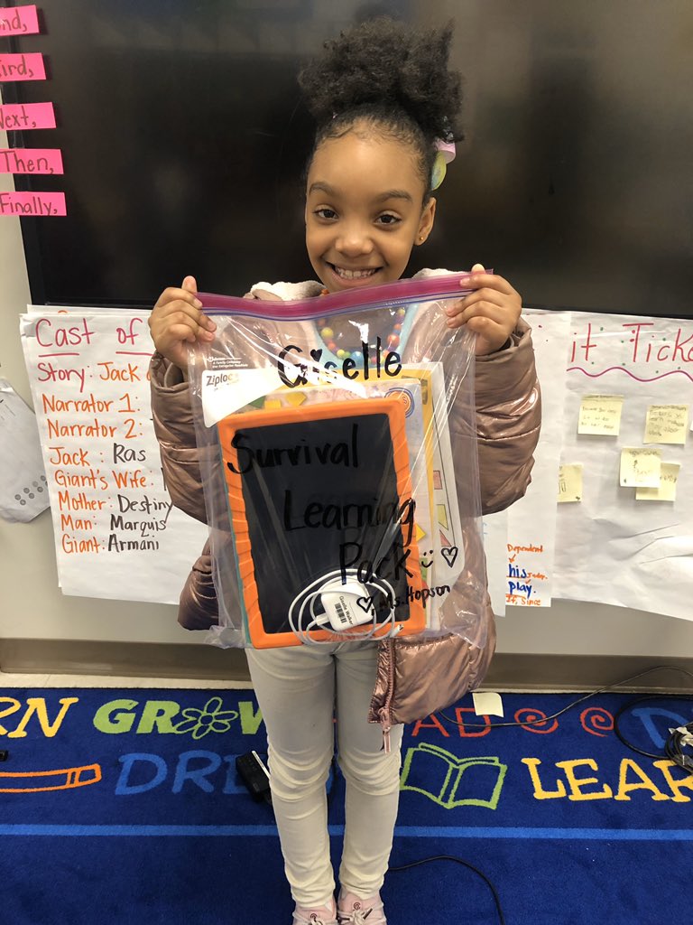 DrJoiKilpatrick's tweet photo. This Boyd 👶🏽 has her survival learning pack... do you? Student work packets have been sent home and can be accessed from the school 🏫 website! Let’s stay sharp and distinguished during this school 🏫 closure! @CarstarphenMJ @apsupdate @APSBoydES @DrEmilyAMassey https://t.co/phOibeEp4a