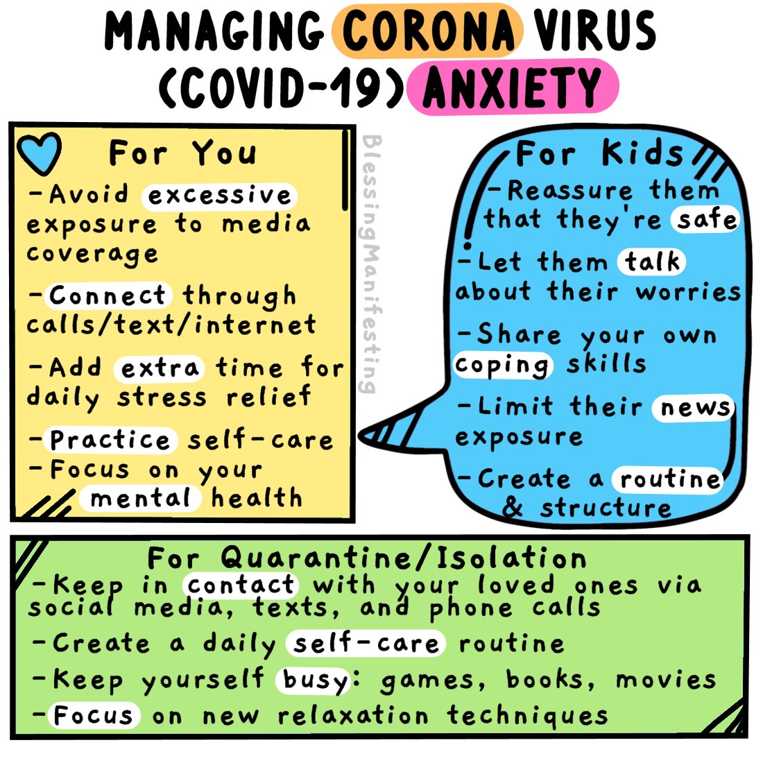 EveryMind_ca's tweet photo. If the news cycle about #COVID19 is making you feel anxious, here are some tips that can help you and your children cope. Our 24/7 Crisis Response Service for children, youth and families remains open if you want to talk to someone. Call us any time: 416-410-8615. https://t.co/arsdgtKjGs
