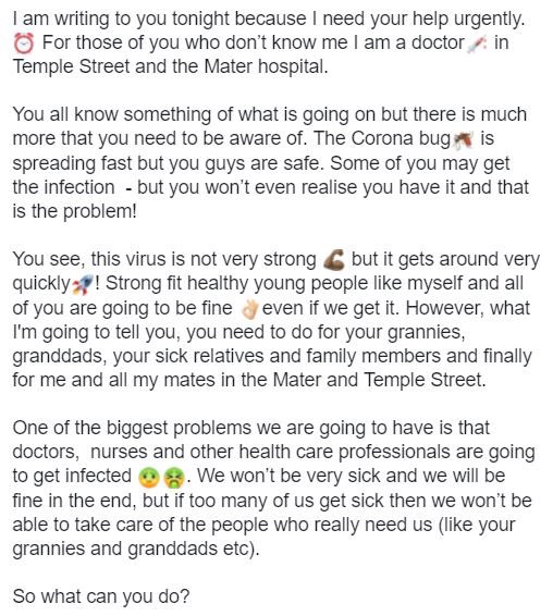 CHFIreland's tweet photo. Read this wonderful, common sense message from @TempleStreetHos Consultant Craniofacial Surgeon Mr. Dylan Murray. A fantastic message for children that explains what COVID-19 is &amp; the steps they can take to protect their loved ones. #selfisolationhelp #IrelandLockdown https://t.co/14RusYaDsW