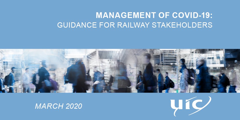 uic's tweet photo. Amid the #CoronavirusPandemic UIC has set up a task force combining UIC member companies, experts &amp; other relevant stakeholders to work together to find ways to respond to this crisis that are adapted to the #railway sector. 
A Guidance is just released
▶️https://t.co/rjKLC6LuES https://t.co/AHFYRuB7ef