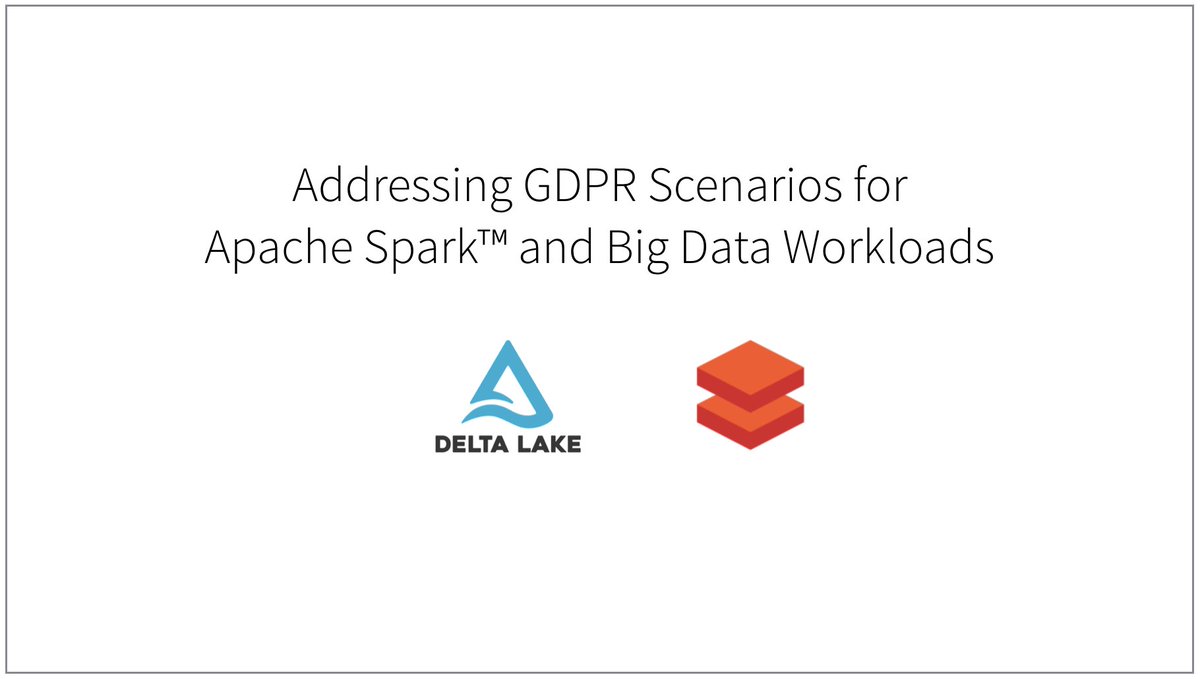 Next week on March 19th, join us for Addressing #GDPR and #CCPA Scenarios with #DeltaLake and #ApacheSpark delta.io/news/delta-lak…