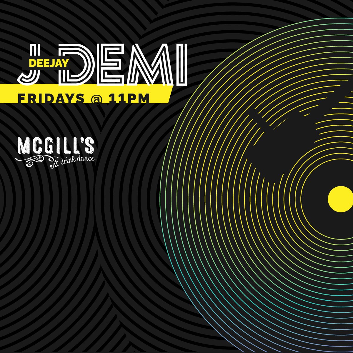 Tonight, Dj J-Demi is here! Join us for a great night! 💃We are looking forward to dancing with you Saint John!

#McgillsSJ