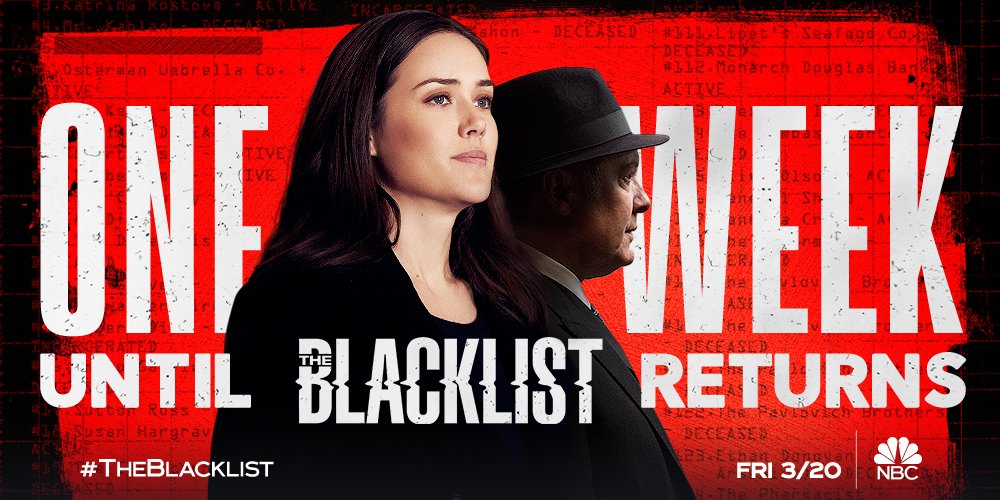 NBCBlacklist's tweet photo. #TheBlacklist will be along soon enough. https://t.co/IRegZeOgRL