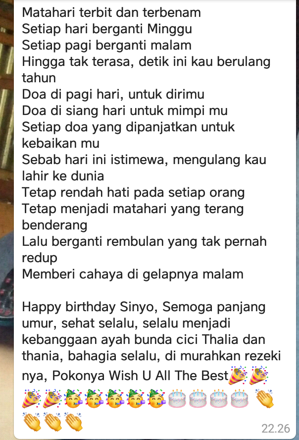 Rizky35199557's tweet photo. Hbd koko
Doa terbaik untukmu

#BirthdaySinyo https://t.co/n6CcRBusL7