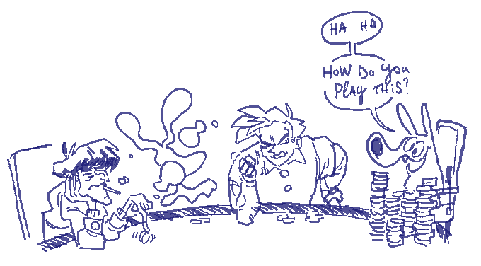 also since it didnt tag and because im nice
horizon hugger is @AnAxeDraws 
guluku is @ShinRyuful / @haohshokoken 
dogball is @dogbuttbutt 
jack of spades is @DuckNPluck1
highway harry is me!!!!! 