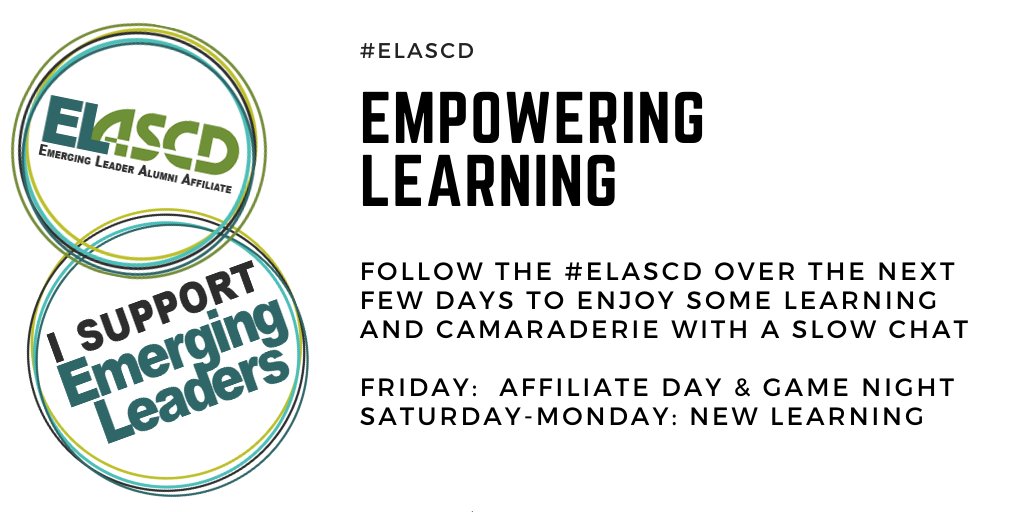 ALCollaborative's tweet image. Join #ELASCD over the next few days to engage in a slow chat. We look forward to learning and leading with you! #Empower20 @ASCD #ascdl2l