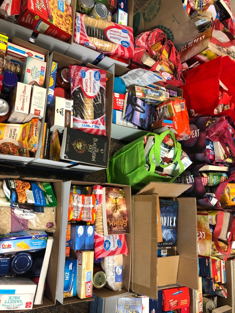 Our students put together a food drive Thursday afternoon to provide food for local families. They have made over 50 boxes and bags of food to distribute in just 24 hours. With the adversity facing our world, our students response was to help others. #amazingstudents #hshawksyeah