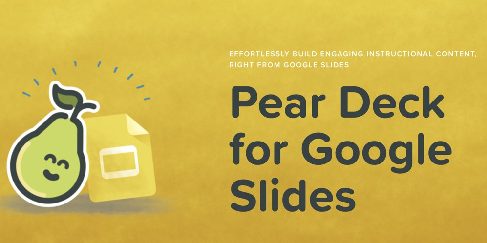 alicekeeler's tweet image. Using Google Slides? Add the Pear Deck Add-on to help make your lesson interactive when students can not be with you. peardeck.com/googleslides #googleEDU
