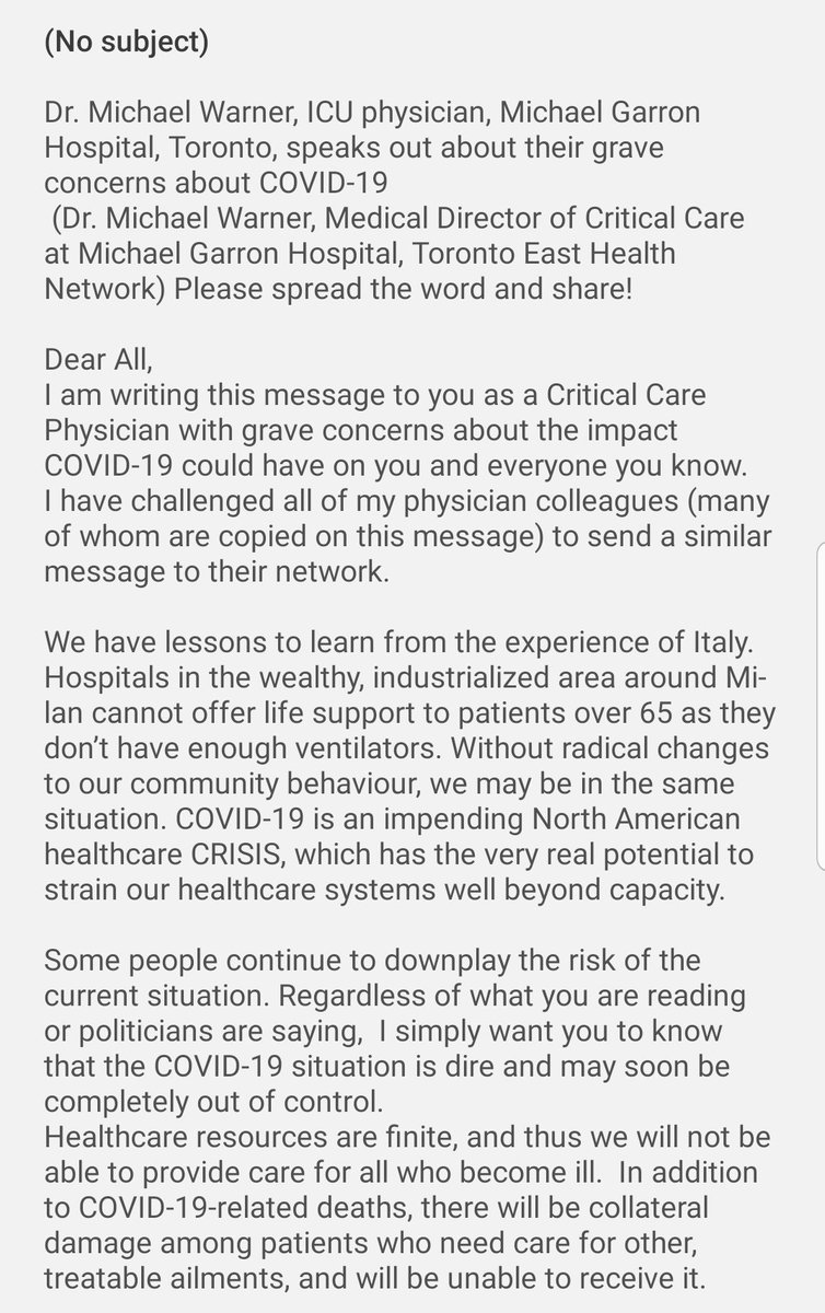 TheReelPandora's tweet photo. Here is an important message from @drmwarner that I received from a friend who received it from family in the medical field. Please share and keep everyone informed! ❤ https://t.co/4ajamkEhsd