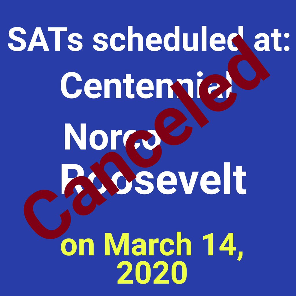 Cen10Huskies's tweet photo. ⚠️Attention⚠️
SAT have been cancelled for 3/14 
More Information to come... https://t.co/LseNNXvdUu