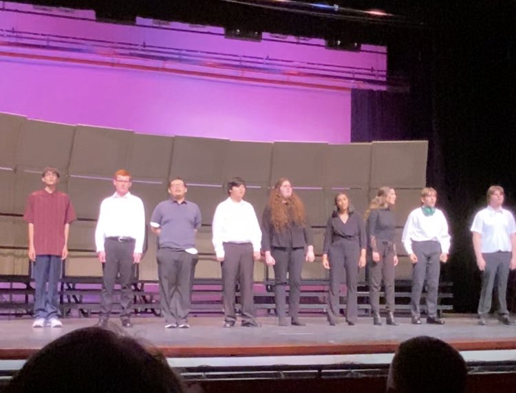 SunriseMustangs's tweet photo. What FUN they are having in our Unified Performing Arts class this semester!  And, Happy Birthday Ms. Boehme! 🎂💜💛  #smhsunified #smhscares https://t.co/VtoQtwdfcZ