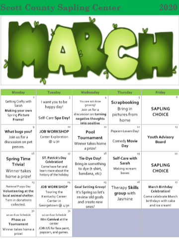 SaplingScott's tweet image. Come spring into fun at the Scott County Sapling Center!
