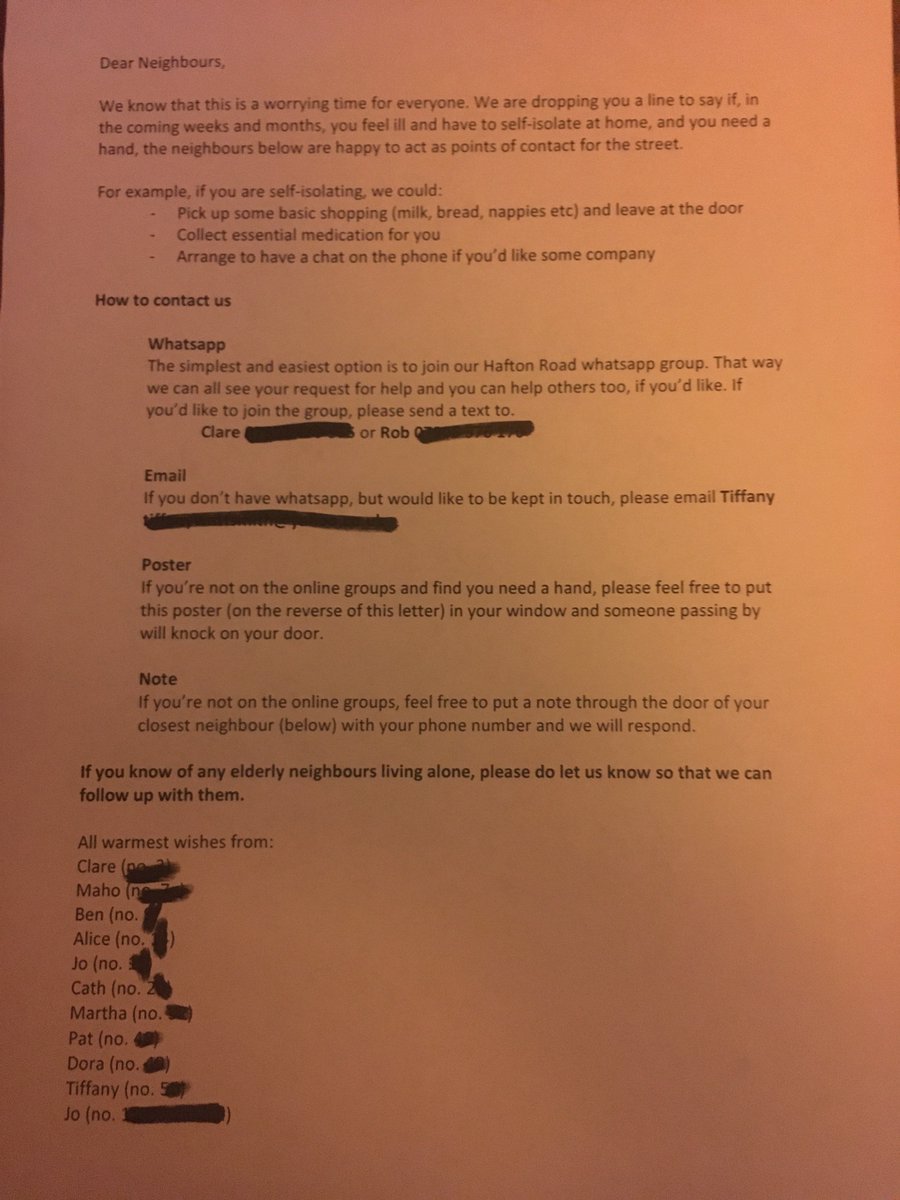my neighbours and I made these flyers today and delivered them to everyone on our street. You can do it too! #neighbours #selfisolating #lonely