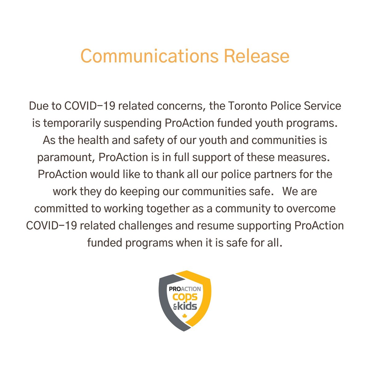 COPSandKIDSca's tweet photo. #ProActionKids #covid19Canada https://t.co/SGa419veuG