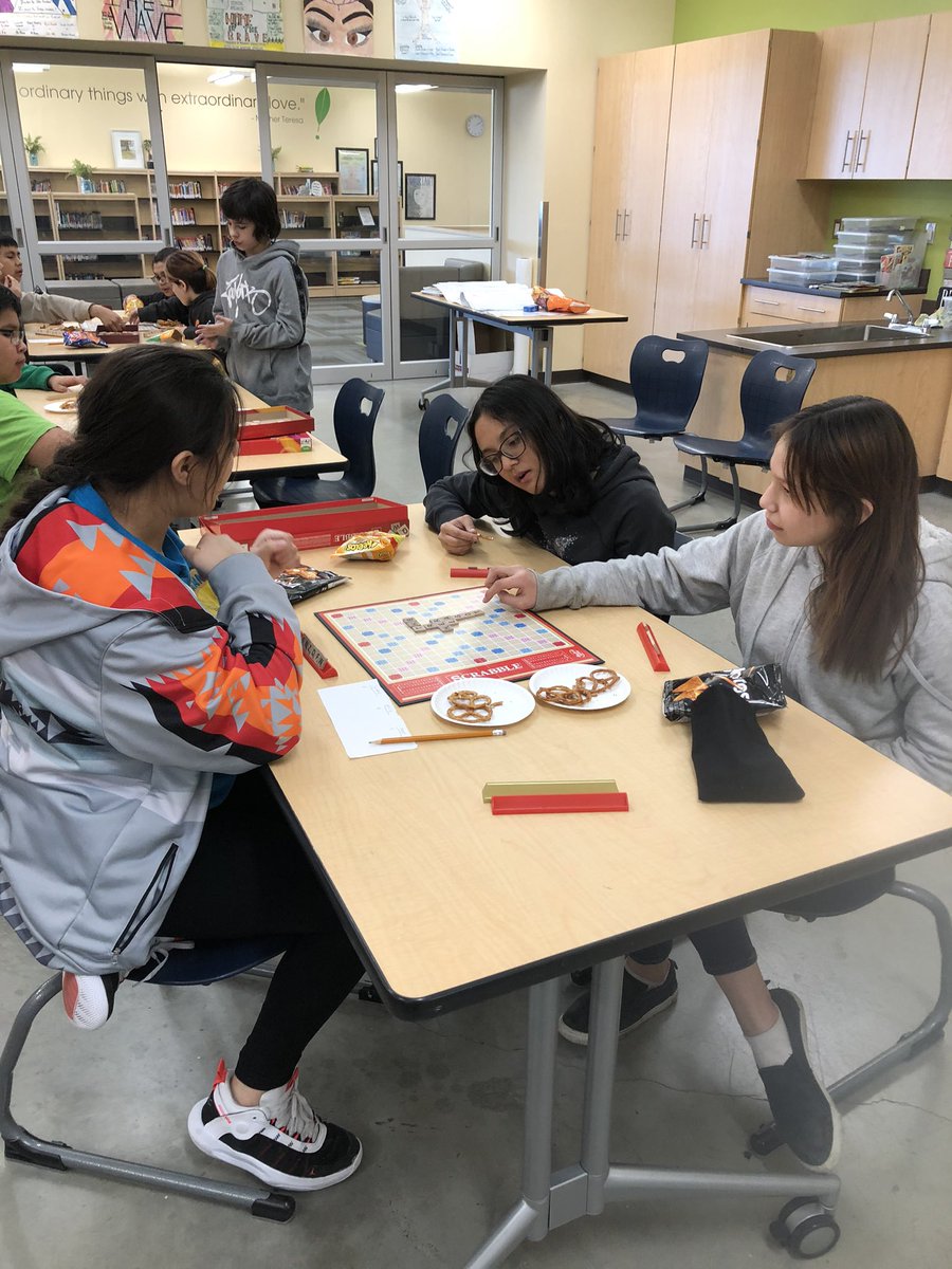 sgwhite01's tweet photo. Scrabble tournament after reading #WordNerd @susinnielsen @SacredHeartRCSD @ScrabbleGO #rcsdreads https://t.co/jYUqdGcHFz