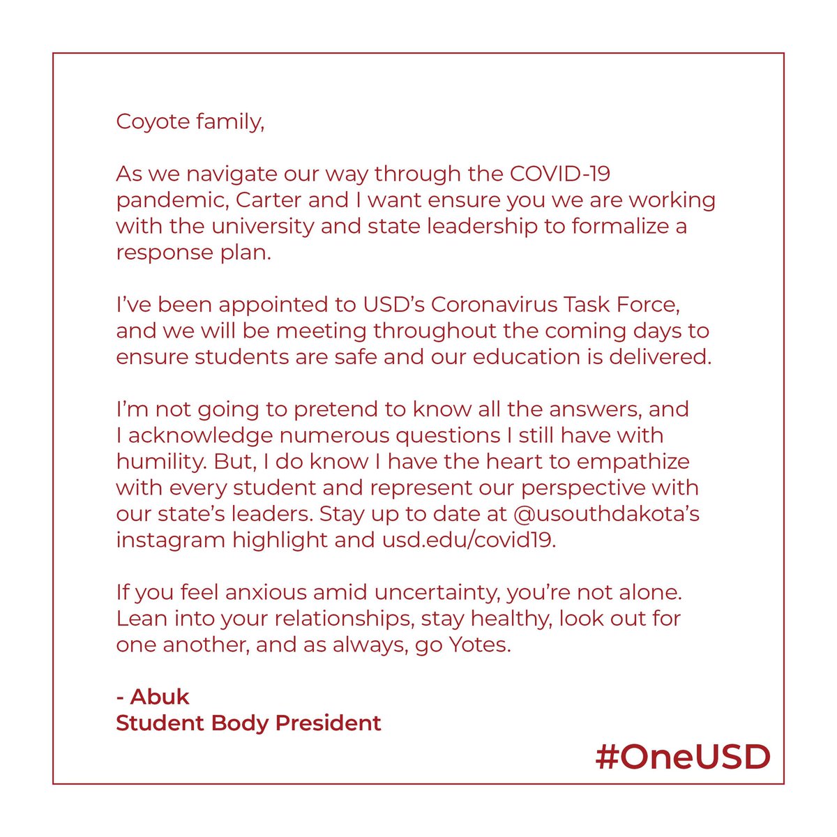 We hear you, Yotes, and we assure you that we’re committed to the safety and education of all of our Coyote family. #COVID19