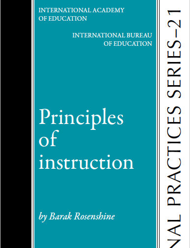 UNESCO has an excellent series of short pamphlets for teachers. Some are available freely online &amp; they're really handy starting points. This thread shares a few of my favourites...

1. 'Principles of Instruction', by Barak Rosenshine. 
ibe.unesco.org/fileadmin/user…