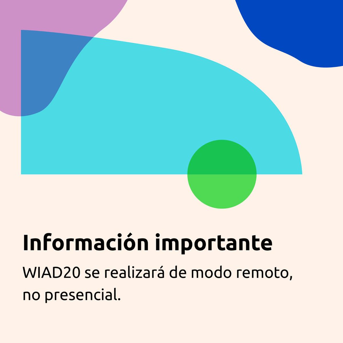 lilianareyes's tweet image. Como organización de #WIAD2020 hemos tomado la decisión de cancelar el evento dada la situación país relacionado al #coronavirus. Les comparto el comunicado oficial docs.google.com/document/d/1le…
