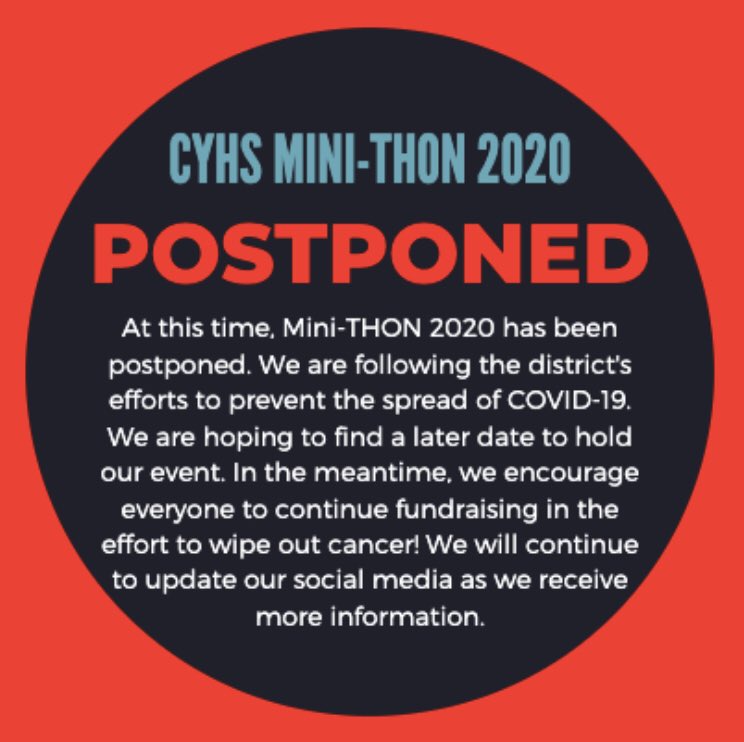 ‼️Mini-THON 2020 has been postponed! Read the statement for more information‼️