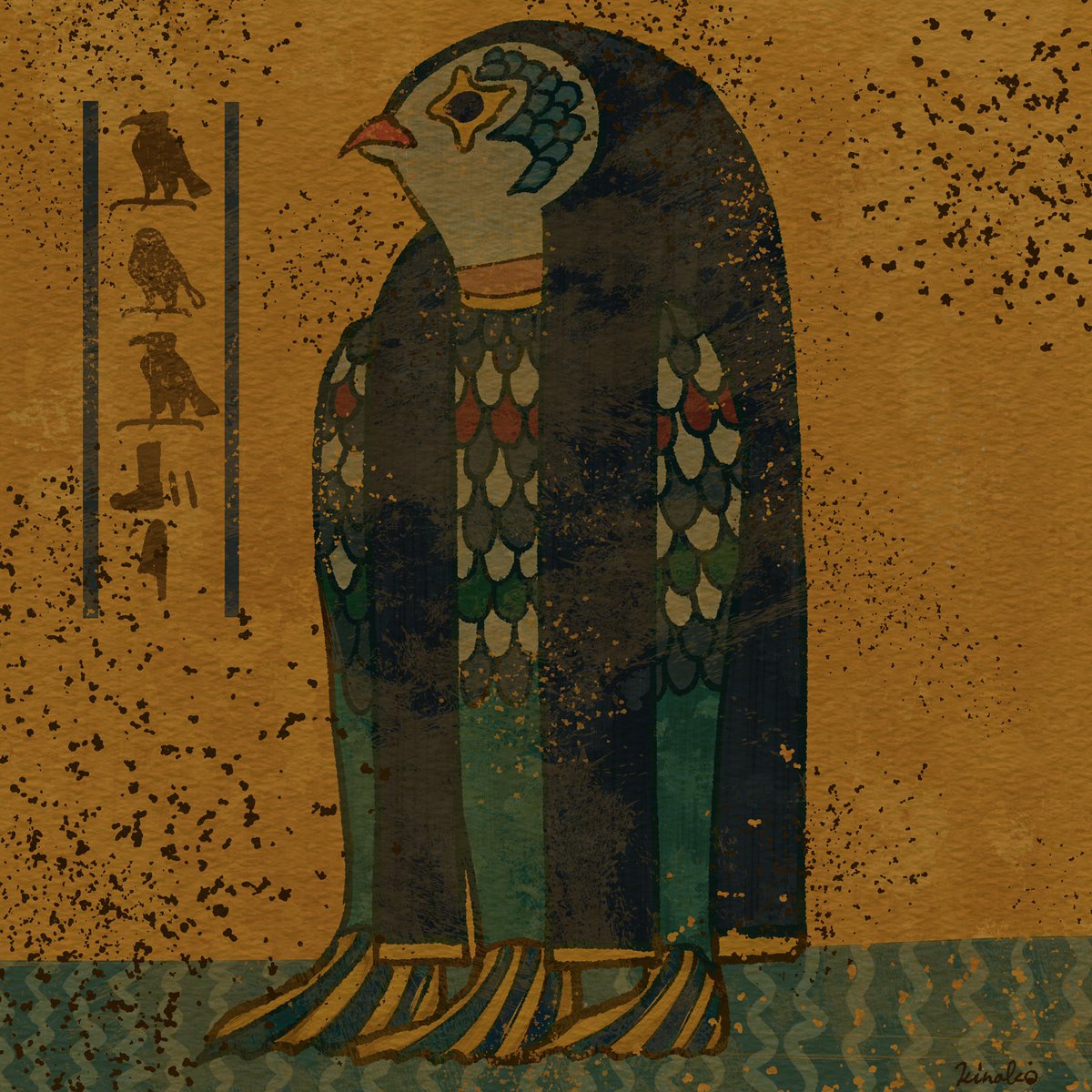 Kinako 壁画イラスト On Twitter 古代エジプト壁画風のアマビエさんです 早くパンデミック収まるといいですね ネタ既出でしたら申し訳ありません アマビエ 古代エジプト風