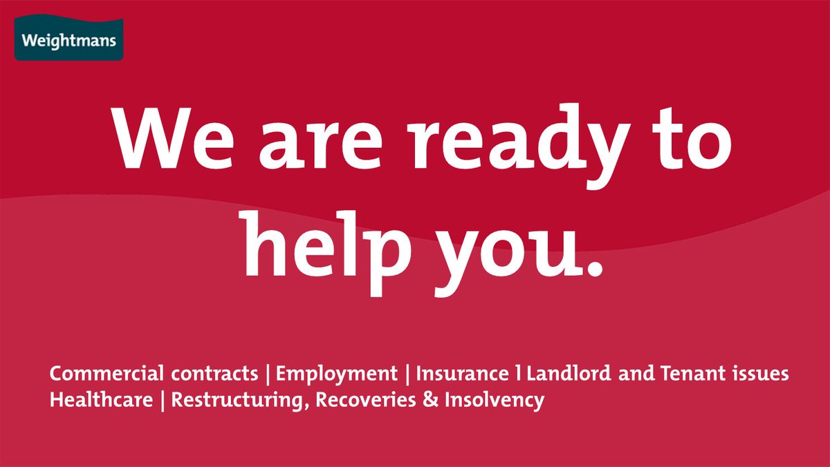 Weightmans's tweet photo. As a full service law firm we are here to advise and support our clients through this difficult time. Our experts can give focused and practical advice upon the effect of #coronavirus upon businesses and their employees, clients and service providers. DM us no matter what! https://t.co/KbDbx7MZLS