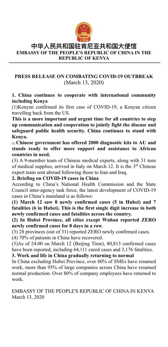 Chinese Embassy in Kenya tweet media