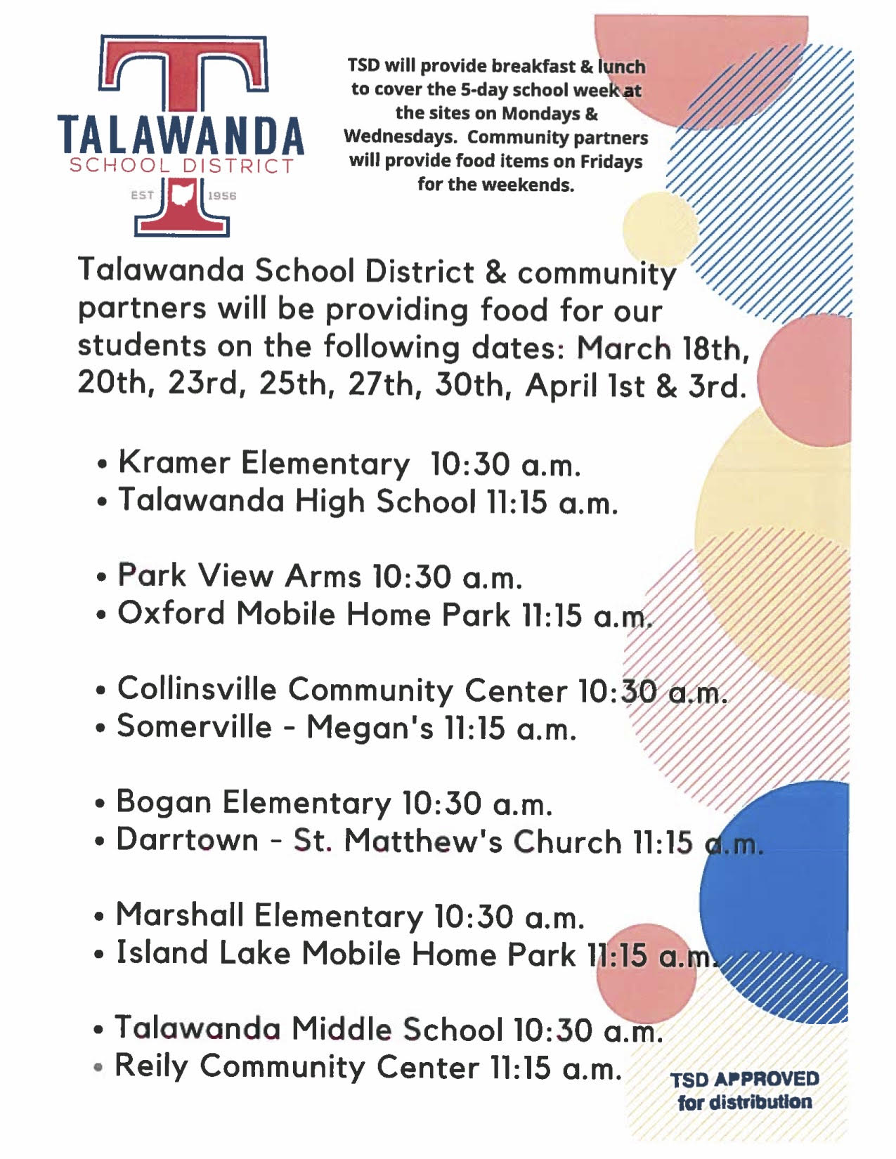 Talawanda Schools on Twitter "Click on pic TSD Food Sites for Students…