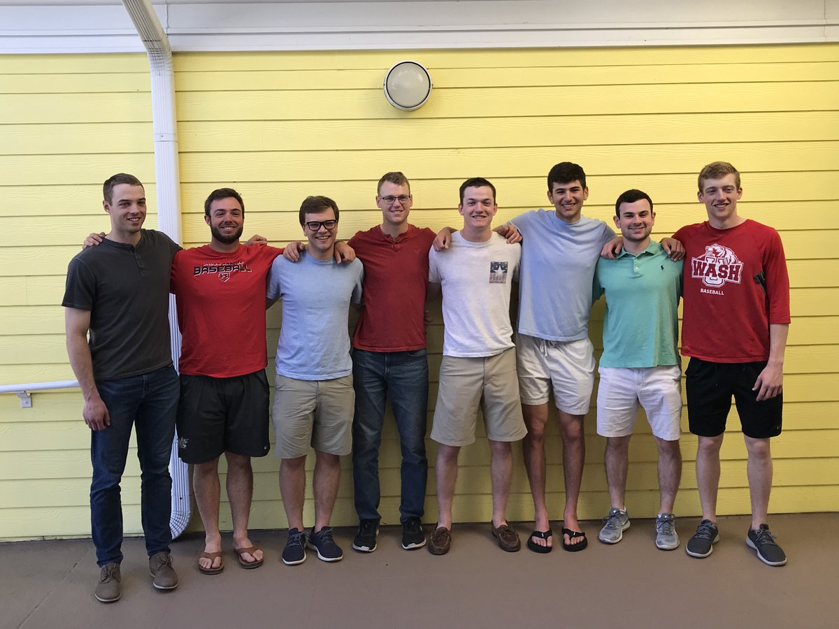 washubaseball's tweet photo. We will miss this incredible group of seniors! They are all exceptional young men, and they have meant so much to our program the past four years! Thank you guys for everything! #LetsGoWashU https://t.co/0cl8s2JAgZ