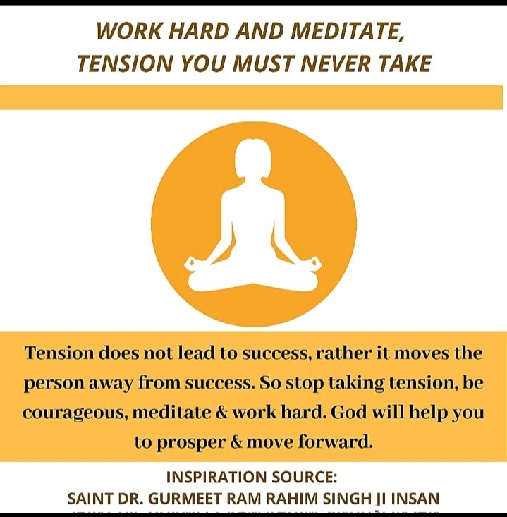 Seema_insan7's tweet photo. #KeyToStressFreeLife
#Meditation
#SaintDrGurmeetRamRahimSinghJi
#DeraSachaSauda
#SaintMSG
#BabaRamRahim https://t.co/NxiWpl03wM
