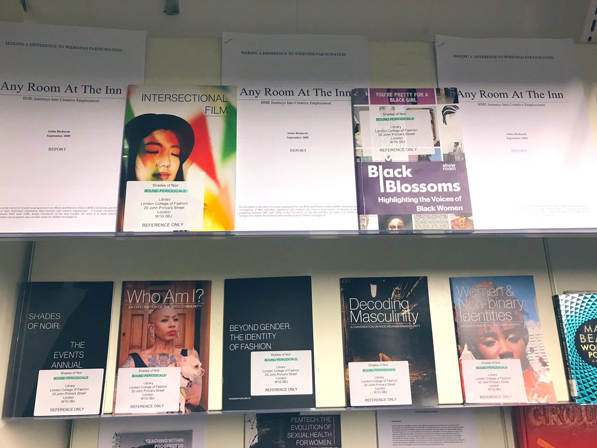 iYi_iris's tweet photo. Shades of Noirโs โTerms of Referenceโ on display at London College of Fashion Library ๐
A must-see display in @ShadesofNoir โ10 Years Onโ touring exhibition
@LCF_Library @UAL_Libraries @LCFLondon @UAL
#lcflibrary
#IncludiveTeachingLearning
#SocialJusticePractice
#ToRs
โ https://t.co/FRkqeU77sF