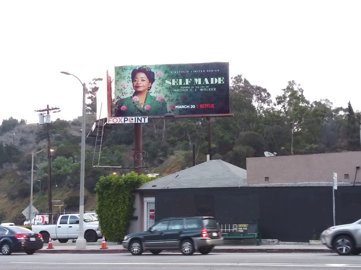 FoxpointMedia's tweet photo. Check out the Netflix Limited Series, “Self Made” coming March 20th. No better place to promote entertainment than Hollywood! #ooh #media #advertising #netflix #hollywood 
https://t.co/E3WT6bNjAs https://t.co/I1oP09vMcT