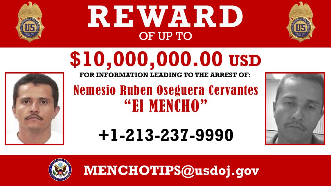 Dea Hq Twitterissa Fugitivefriday Have You Seen Nemesio Ruben Oseguera Cervantes Aka El Mencho He Is The Undisputed Leader Of The Cjng Cartel And A Dea Target There Is A 10 Million