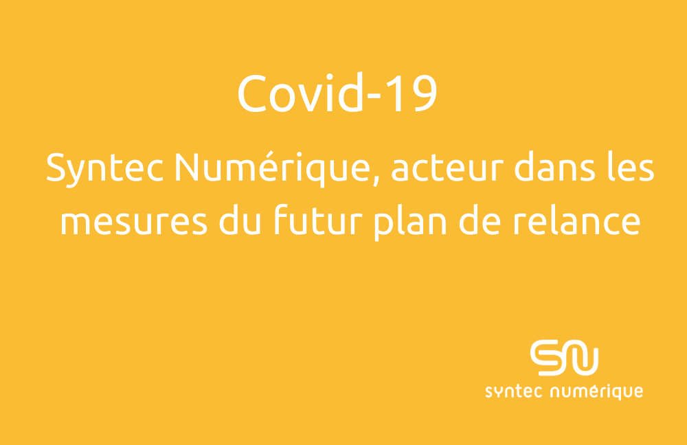 numeum_'s tweet photo. ⚠ #COVID19 @syntecnumerique et l'ensemble des acteurs du #numérique se mobilisent dès maintenant pour contribuer à l’élaboration du futur plan de relance annoncé par le Président de la République @EmmanuelMacron. Une mobilisation à retrouver ici  ➡️ https://t.co/DVNJSGKcYe https://t.co/hxdodWMdA1