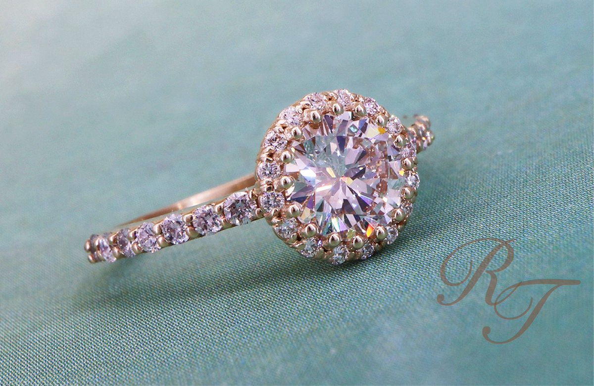 Gorgeous custom made yellow gold halo ring. From concept to creation, all done in house at #RickTerryJewelryDesigns. #WeMakeItJustForYou #WeWantToBeYourJeweler