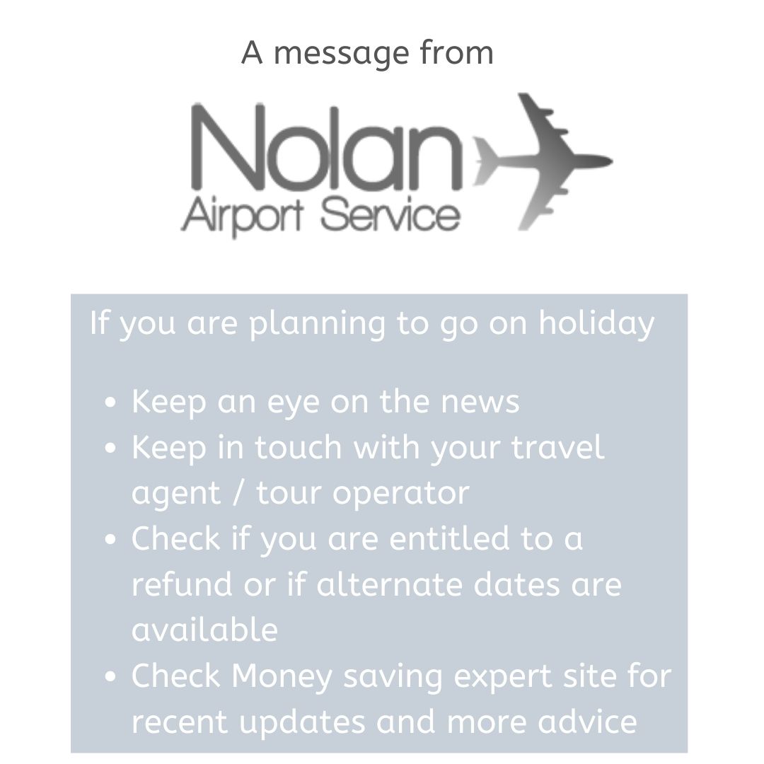 A message from Nolan airport service: - more info on the article below 👇👇👇 ow.ly/u77k50yKWiQ #cornoavirus #covid19 #covid #virus #pandemic #virusoutbreak #travel #staysafe