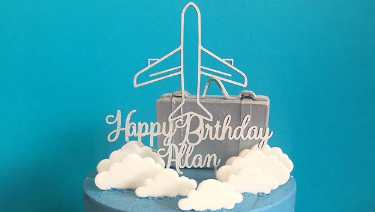 ETCHEDstudio's tweet photo. How fab is the cake from @pinkpigeon.co 
They maybe restricted travel going on at the mo but that doesnt stop this super aeroplane taking flight!  Loved creating this one! https://t.co/nBWaG58DSU