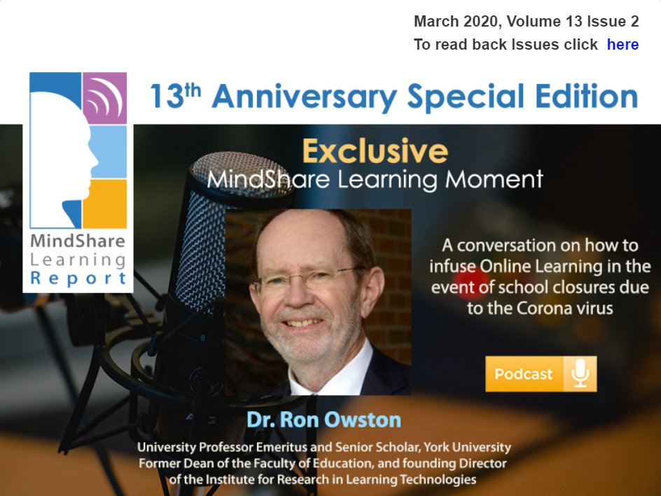 MindShareLearn's tweet photo. 13th Anniversary MindShare Canadian #edtech report powered by #MindShareLearning #CoronaVirusCanada @ronowston #podcast #onlinelearning #SchoolsoftheFuture #contest #girlswhogame  https://t.co/RuPjcIMrwp   #futureready https://t.co/ieKrFT253f
