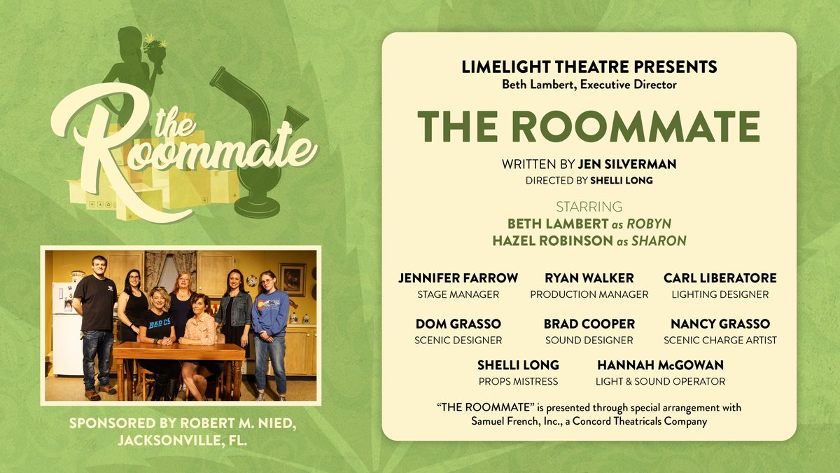 Join us this weekend. Limited seats available for the last two performances of The Roommate at Limelight Theatre! ow.ly/vuIp50yCXR6