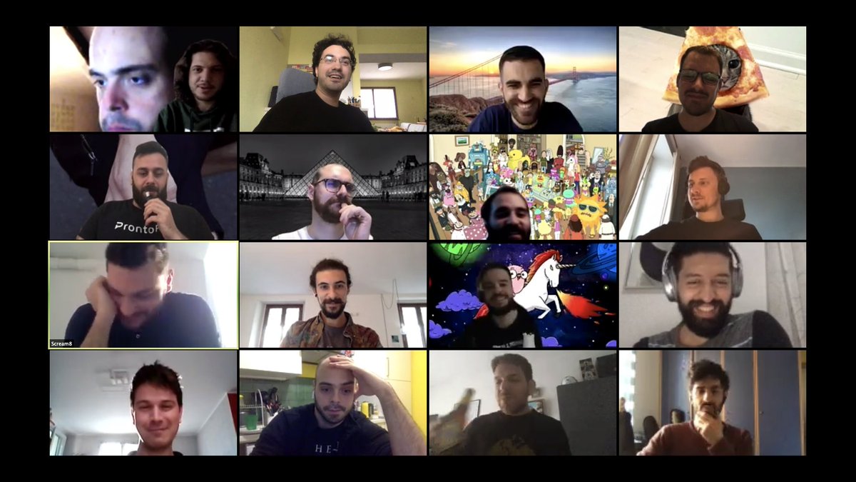 How we fight #COVID19 in our team? With funny calls! cc/ <a href="/omissis/">omissis @omissis@livellosegreto.it</a> <a href="/mavimo/">Marco Moscaritolo</a> <a href="/lucarge/">Luca Argenziano</a> @adnsio <a href="/michaelgenesini/">Michael Genesini</a> <a href="/lorfraran/">Lorenzo Ranucci</a> <a href="/dapidsorrentino/">David Sorrentino</a> @__DrugoLebowski <a href="/fsarzana/">Filippo Sarzana</a>