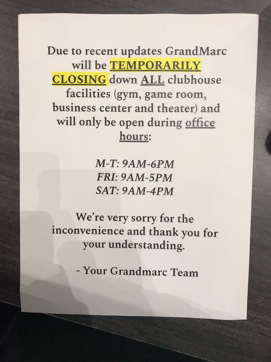 Amenities will be closed after hours!!