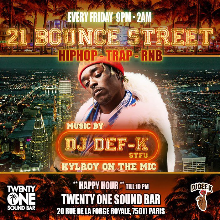 djdefkofficial's tweet photo. Ce soir on est moins de 100 #21bouncestreet #TwentyOneSoundbar @kylroy_ au mic et moi même aux platines https://t.co/aeDlJiCKxM