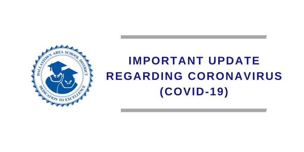 Dallastown Area School District will be closed Monday, March 16, 2020 through Sunday, March 29 to prevent the spread of the coronavirus. More information can be found on our website: bit.ly/2TLxaXf
