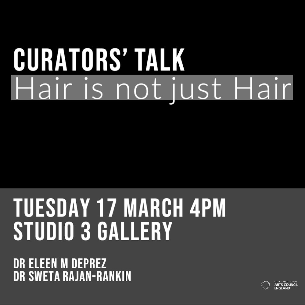 Studio 3 Gallery (@studio3gallery) on Twitter photo The curators of Hair: Textures of Belonging, <a href="/RajanRankin/">Sweta Rajan-Rankin</a> @EleenDeprez, will be talking about the racial and gendered aesthetics and politics of hair on Tuesday at 4pm. Event will be live-streamed on Instagram so remote participation is possible. The curators of Hair: Textures of Belonging, <a href="/RajanRankin/">Sweta Rajan-Rankin</a> @EleenDeprez, will be talking about the racial and gendered aesthetics and politics of hair on Tuesday at 4pm. Event will be live-streamed on Instagram so remote participation is possible.