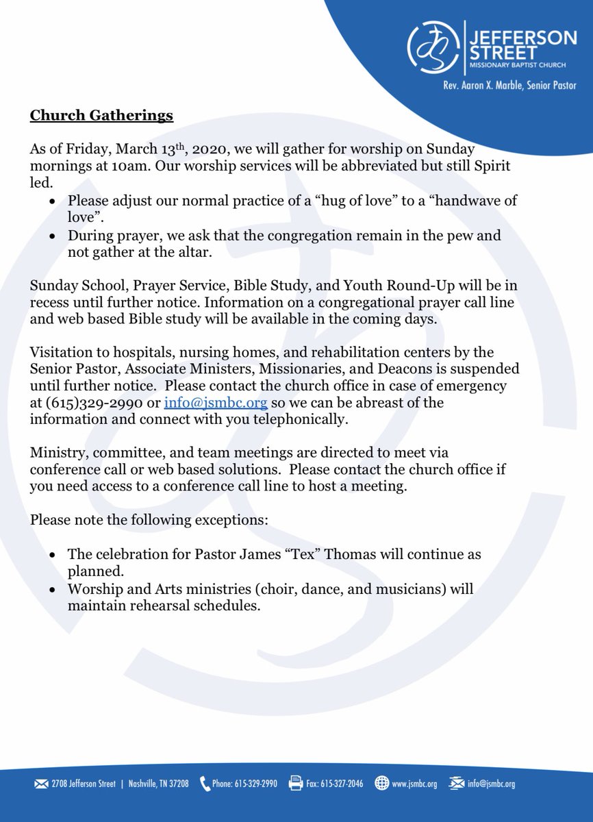 JStreetChurch's tweet photo. Please see our update regarding Coronavirus/COVID-19. Please read it in its entirety and share with members of our congregation. #jstreetlovesjstreet #share https://t.co/2Tfq1a29Nq