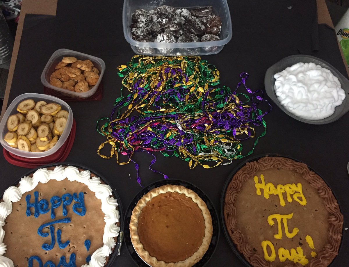 JuliaFliss's tweet photo. Our annual Pi day celebration/competition just got even BRIGHTER!! πππ½π₯π
Thank you, @theedepistolary!! We LOVED integrating Mardi Gras learning into our Pi Day fun!!
HaPpY Pi Day from Room 267!! #PiInTheFace 3.141958... https://t.co/0eXofeOR4L