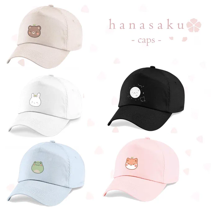 I'm awful at updating on twitter but I'll be launching my hanasaku collection this weekend! It's a spring embroidered art apparel line ? 
part 1 of 4 - caps!! 