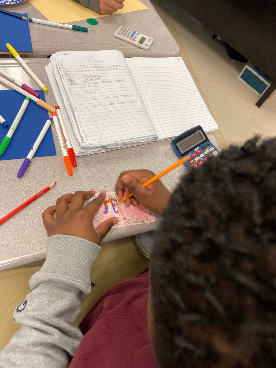 IsleOfHopeSTEaM's tweet photo. 6th grade students celebrated Pi Day by learning about Euclidean Geometry, specifically the study of circles, by measuring the diameter of treats; they then computed the circumference and area of the circles. They also created “Pi charts” to look at the decimal portion of numbers https://t.co/I2j1Et4Mwy