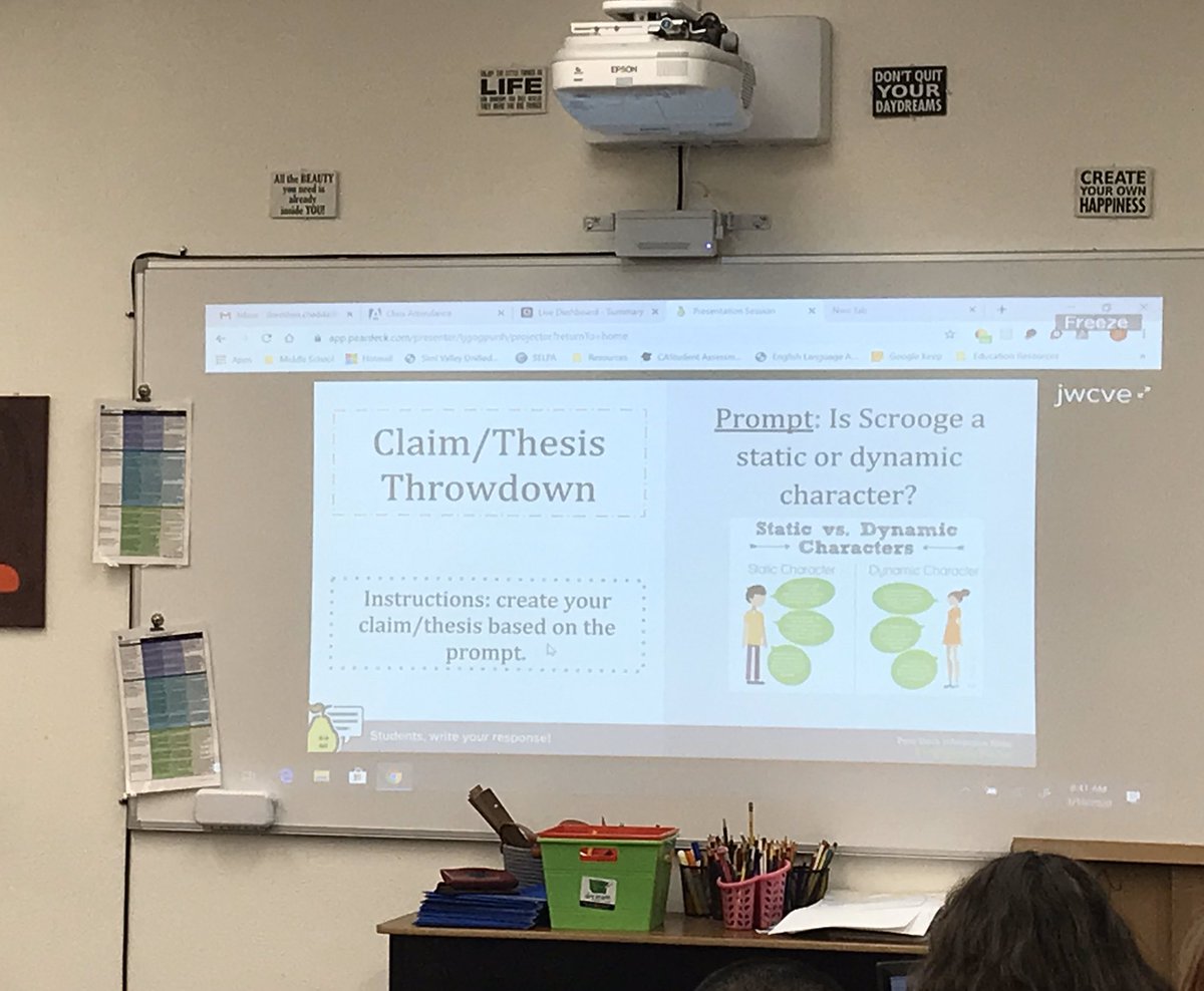 Inspired by <a href="/MsVOlliff/">Verity Olliff (she/her/hers)</a> and <a href="/Catlin_Tucker/">Dr. Catlin Tucker</a> I used Pear Deck for some thesis throwdown activities with my students. I loved the immediate feedback it gave me and the students enjoyed the collaboration time they had while using a different tool.