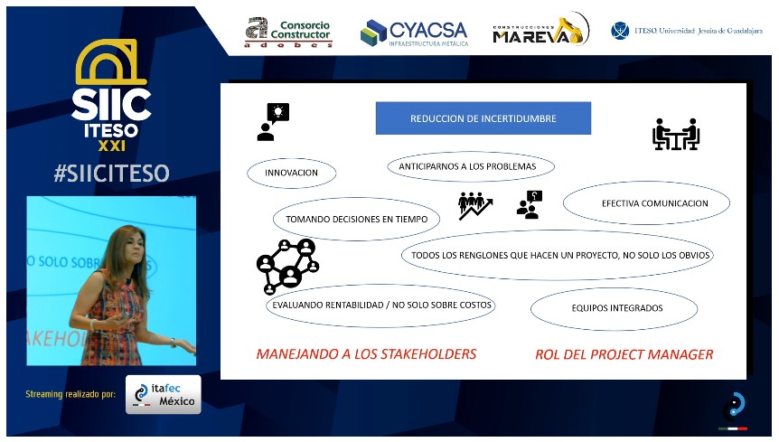 itafec_mx's tweet photo. Manejo de Stakeholders: "Anticiparse a los riesgos, reducir la incertidumbre de los proyectos"
-Ing. Tatiana Mancilla en el #SIICITESO
Transmisión en vivo: https://t.co/JwRhwWzXzM
Organiza: @siic_iteso
Patrocinan: #MAREVA, #CYACSA y #ADOBES https://t.co/i0Onv0pQqQ
