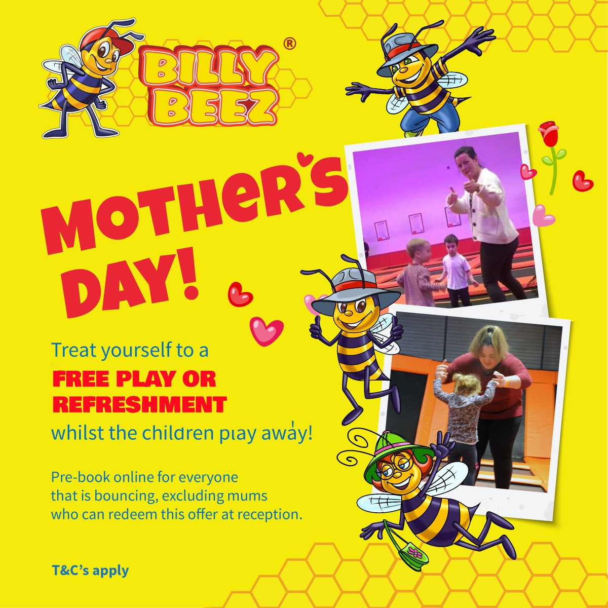 billybeezip's tweet photo. Mother's Day - 22nd March only💝

FREE refreshment for Mum's!☕

Please pre-book online for those playing in Billy Beez, no need to pre-book for mum's using this offer for a free refreshment &amp; free entry👈

#billybeez #mothersday #indoorplaycentre #treat #family https://t.co/42GjBIFJbX